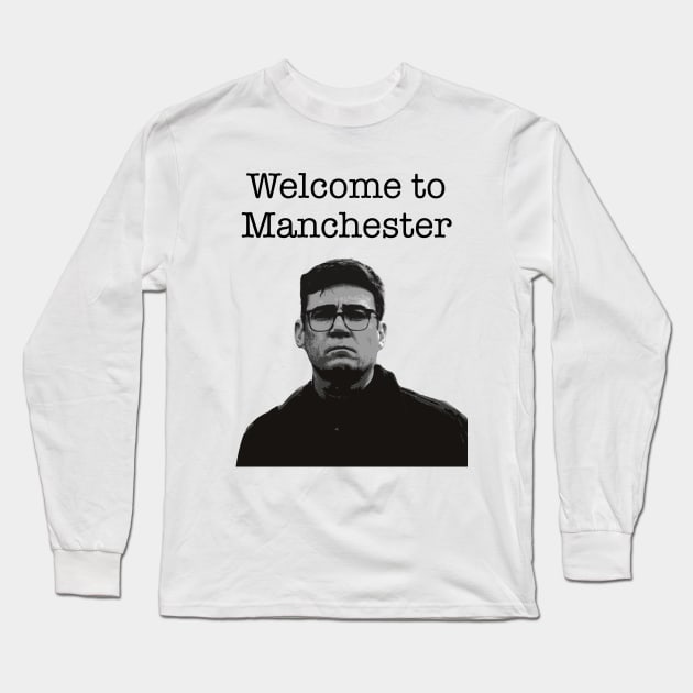 Andy Burnham Welcome to Manchester | Mayor Manchester | Black Print Long Sleeve T-Shirt by stuartjsharples